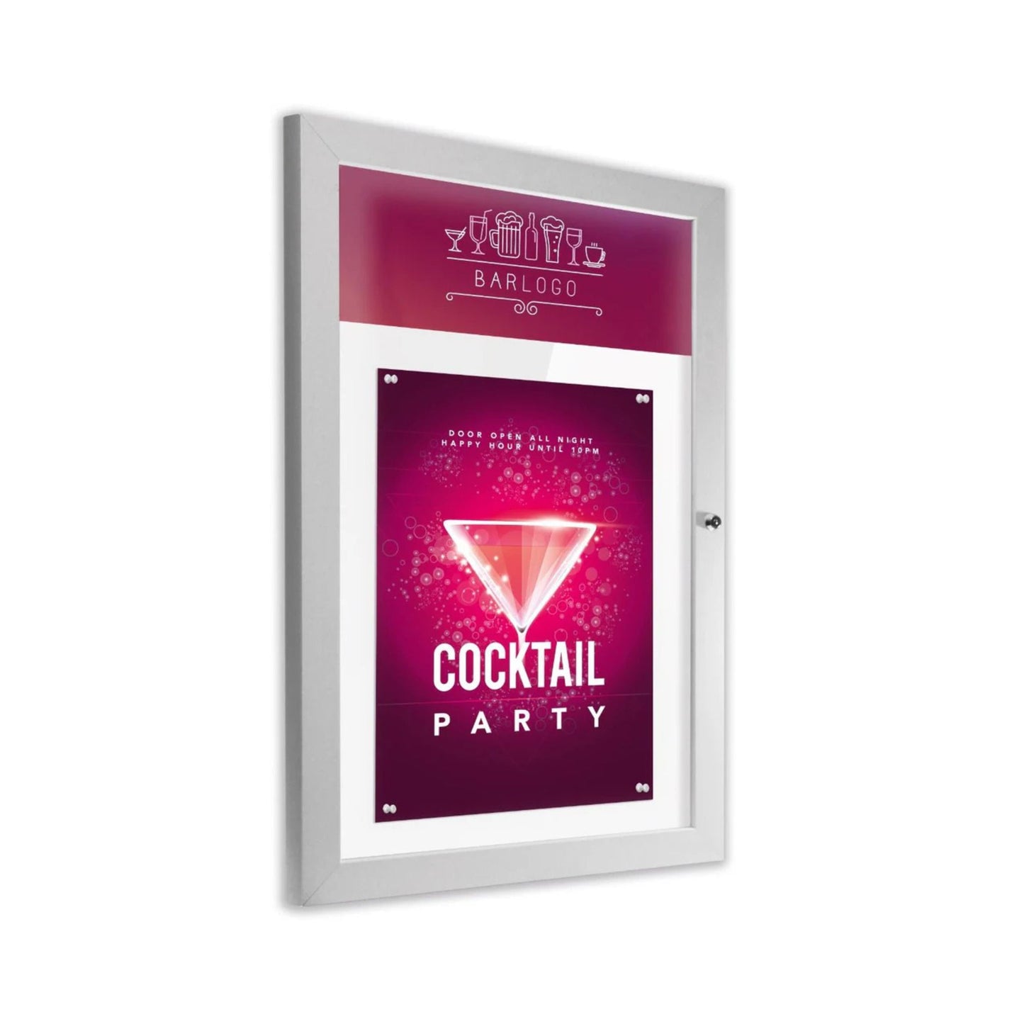 Illuminated menu case designed for A4 posters, perfect for attracting customer attention and enhancing visibility for businesses in the UK. Ideal for promoting events or offers in restaurants, cafés, and bars.
