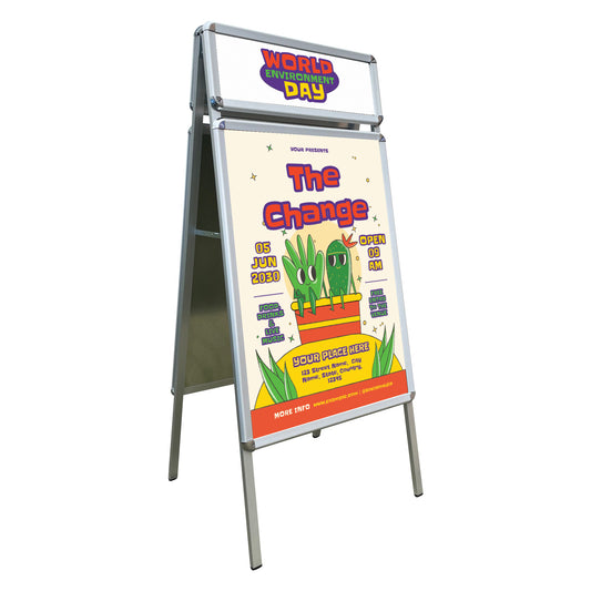 A1 A-Board Pavement Sign with Header