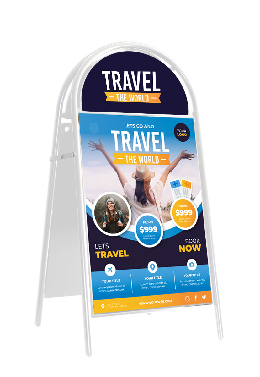 Premium Pavement Sign - White Frame - A Board